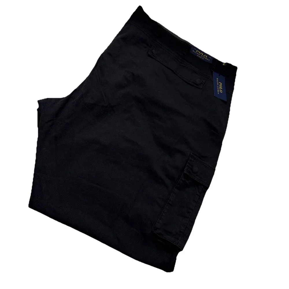 NWT $165 Polo Ralph Lauren Utility Cargo Pants Adjustable Waist Black Sz.58B×32‎